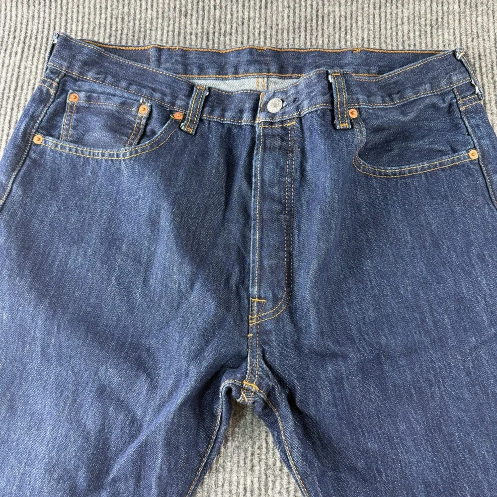 Levi's 501 Original Fit Jeans Mens 38x32 Dark Wash Excellent Button Fly Denim